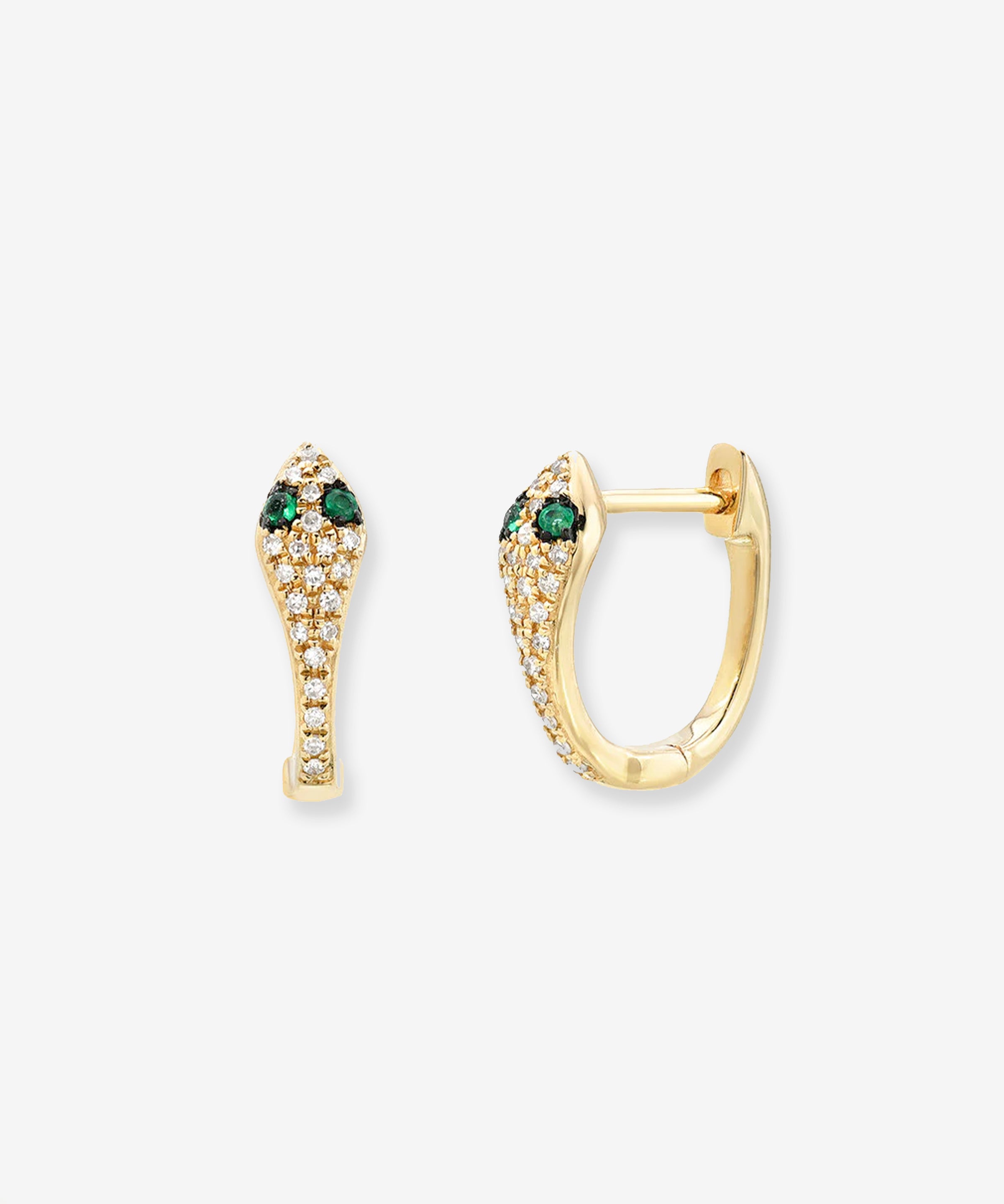 Diamond Snake Huggie Earrings Hoops & Huggies Zoe Lev Jewelry