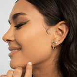 Emerald Pear & Diamond Drop Chain Stud Earrings Zoe Lev Jewelry