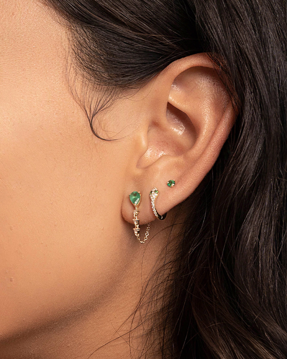 Diamond Snake Huggie - Single SAMPLE SALE Zoe Lev Jewelry