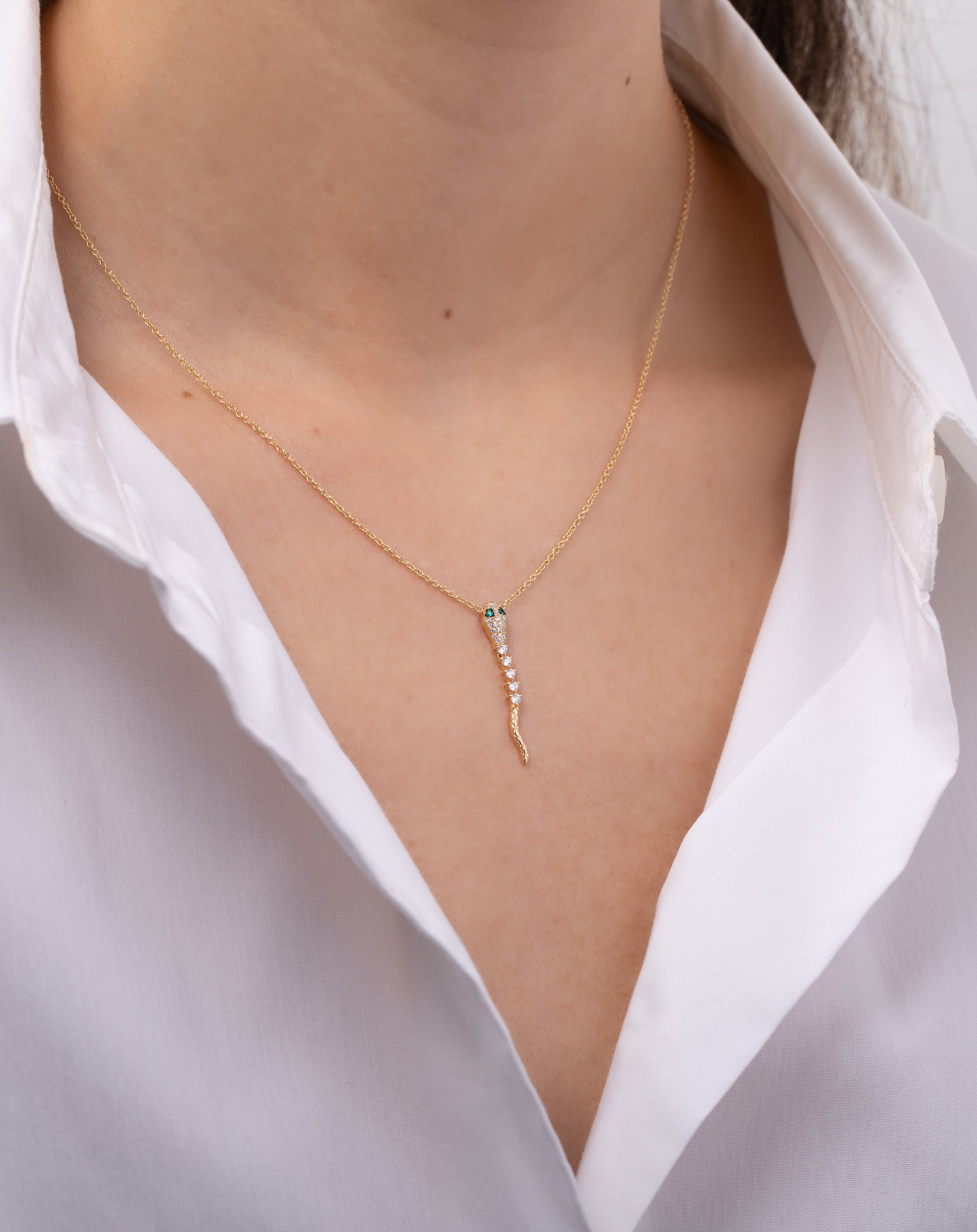 14k Gold Snake Chain Necklace - Zoe Lev Jewelry