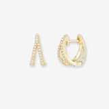 Diamond Split Huggie Earrings Hoops & Huggies Zoe Lev Jewelry