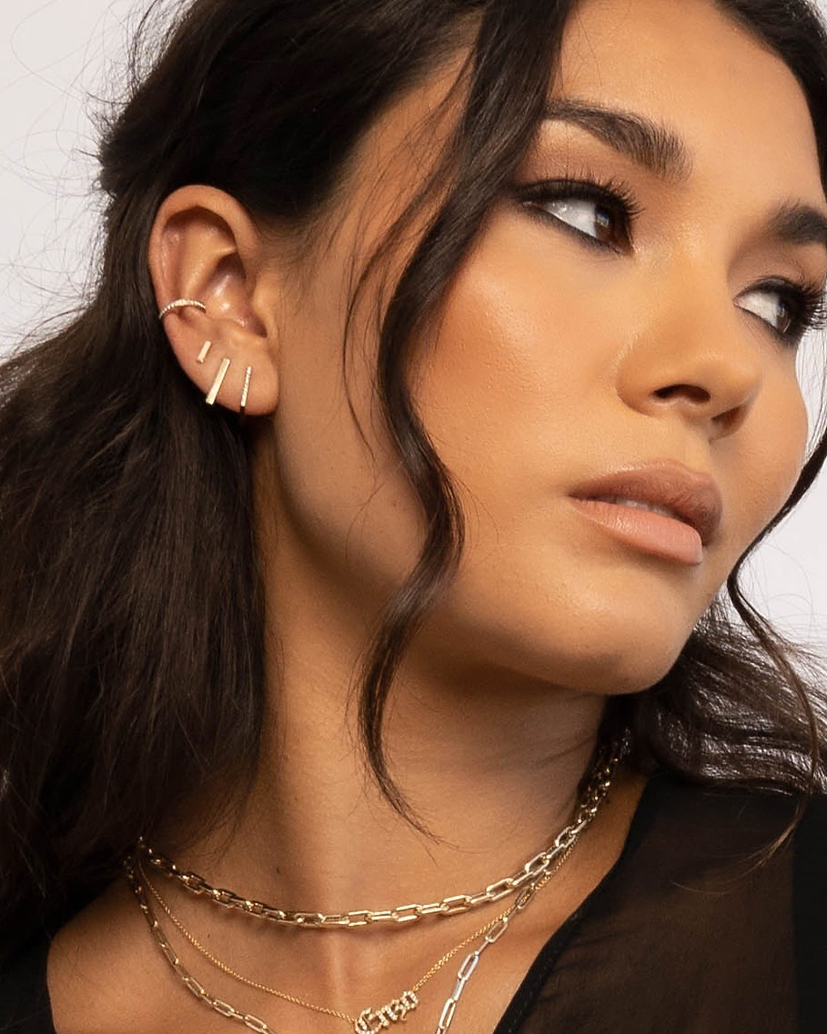 Diamond Square Huggie Earrings SAMPLE SALE Zoe Lev Jewelry