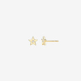 Yellow Gold Diamond Star Stud Earring - Single SAMPLE SALE Zoe Lev Jewelry