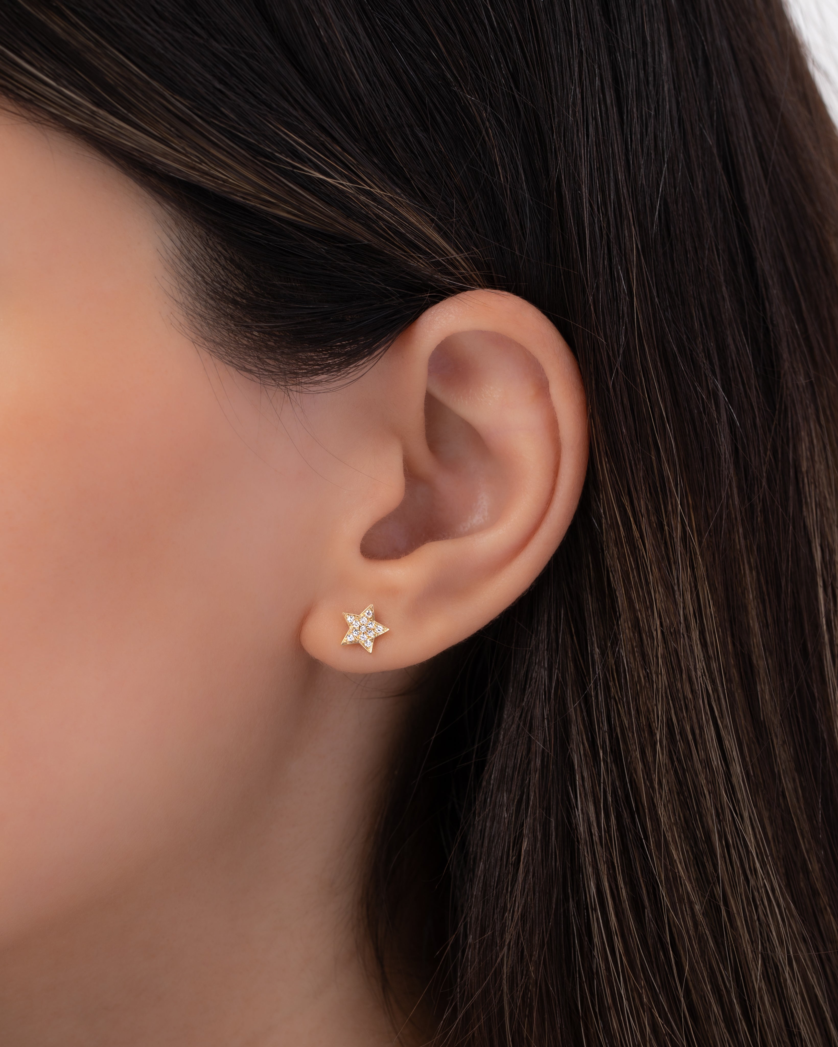 Pave Diamond Star Stud Earring - Single SAMPLE SALE Zoe Lev Jewelry