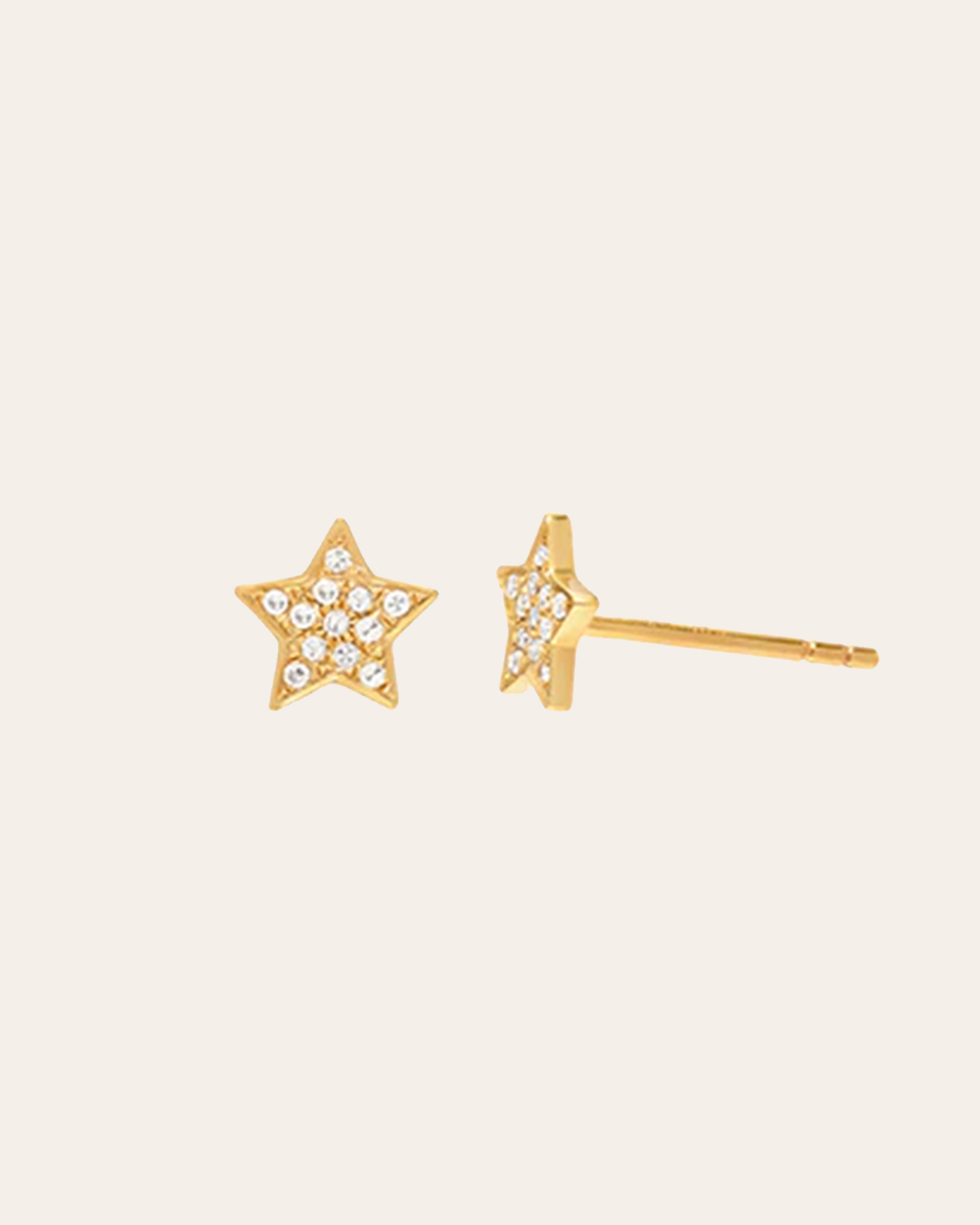 Pave Diamond Star Stud Earring - Single SAMPLE SALE Zoe Lev Jewelry