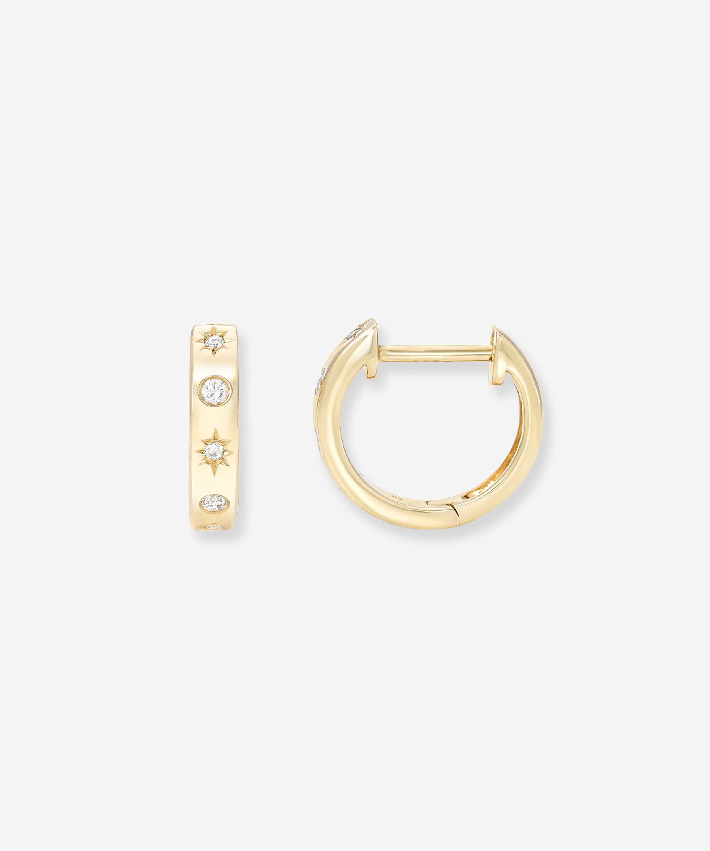 Diamond Starburst Huggie Earrings Hoops & Huggies Zoe Lev Jewelry