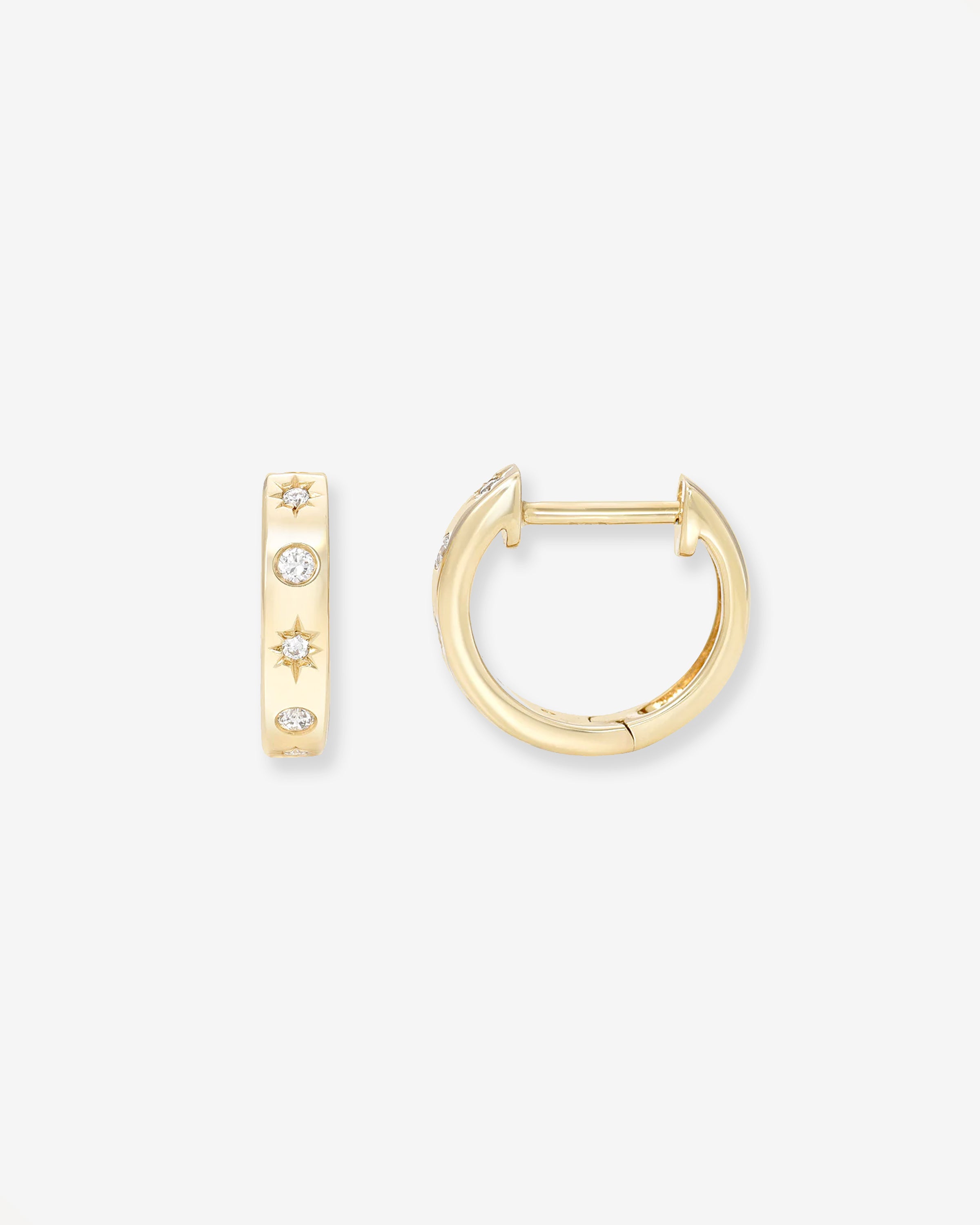 Diamond Starburst Huggie Earrings Hoops & Huggies Zoe Lev Jewelry