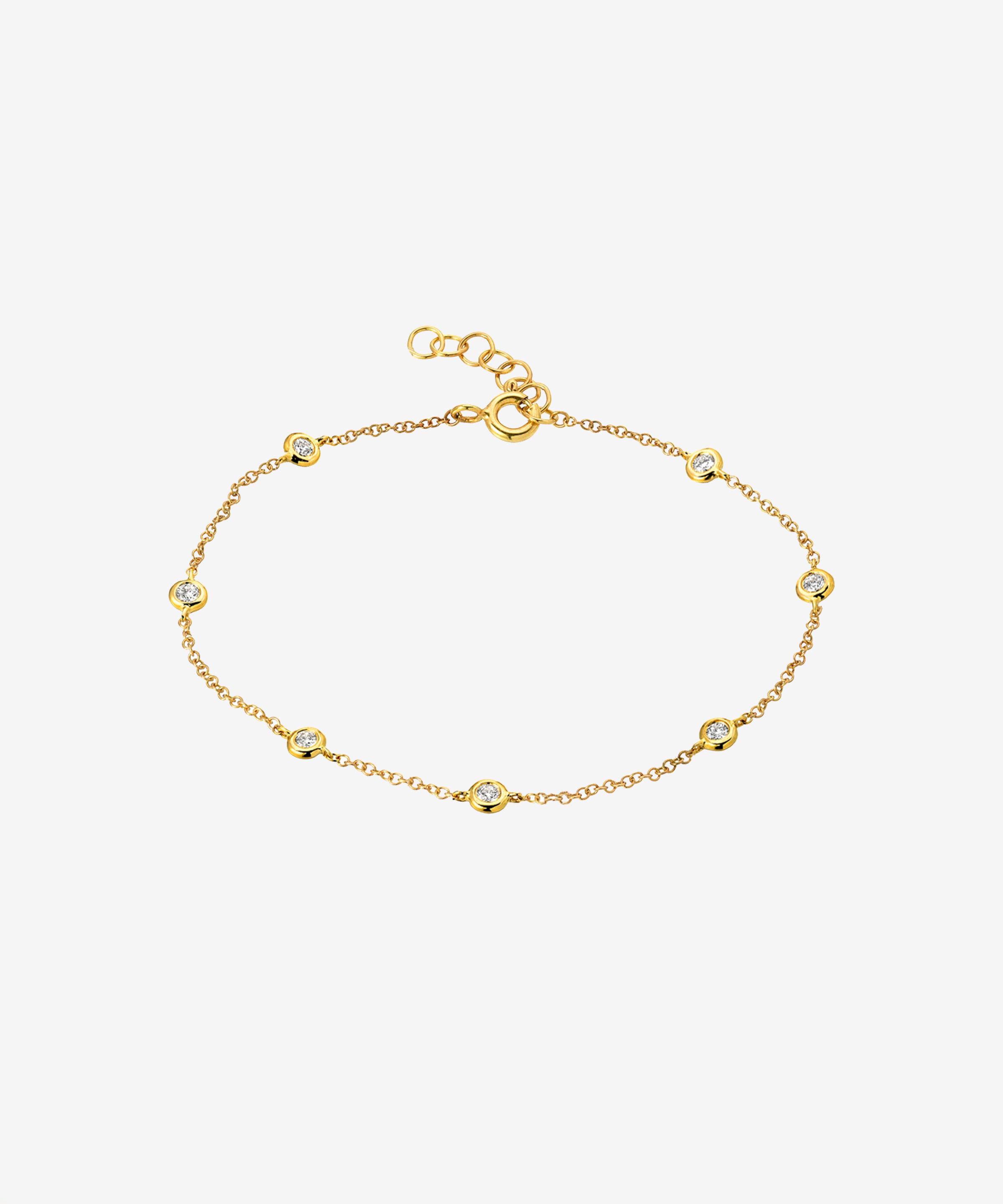 Diamond Station Anklet Zoe Lev Jewelry