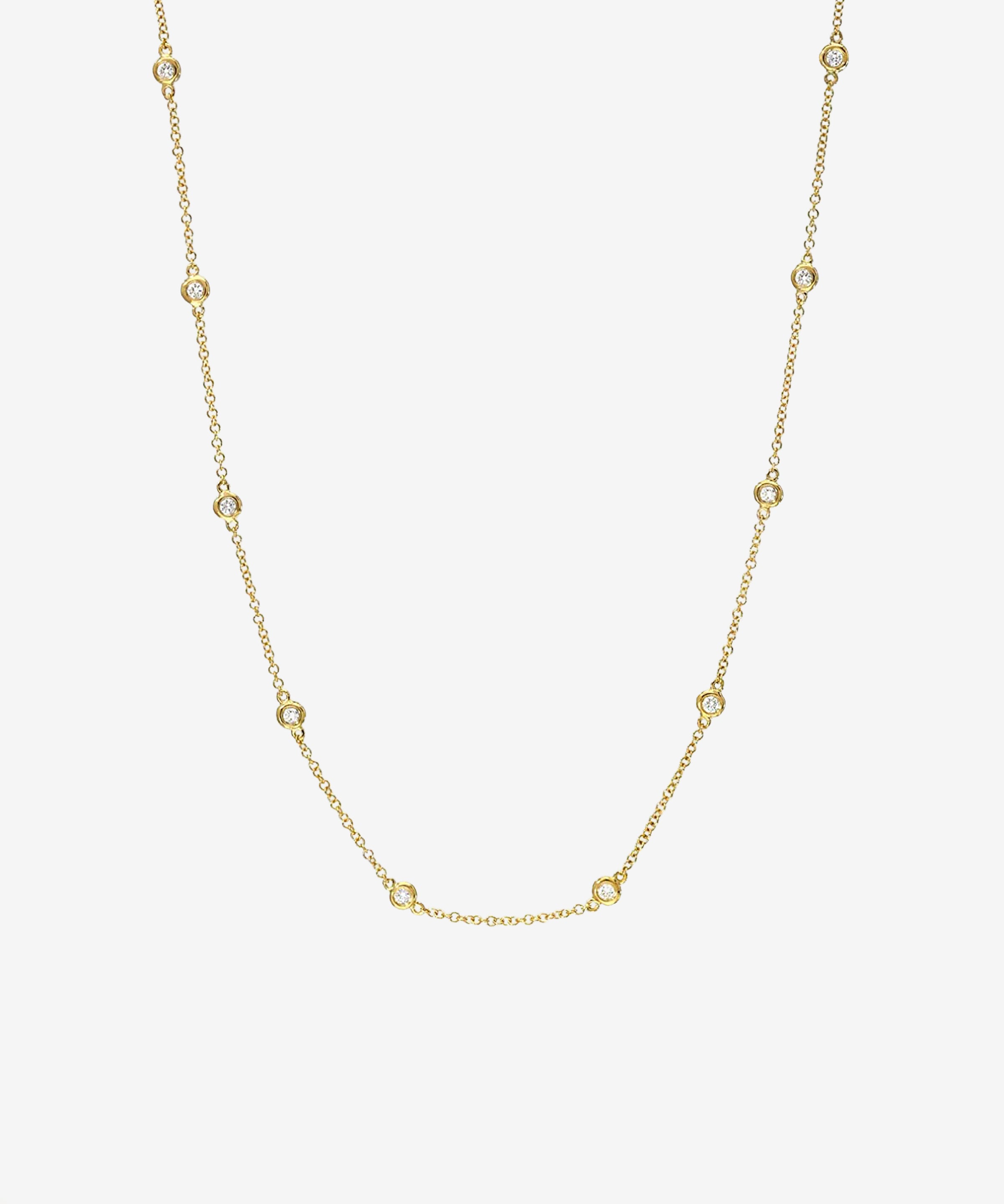 Diamond Station Necklace Chains Zoe Lev Jewelry