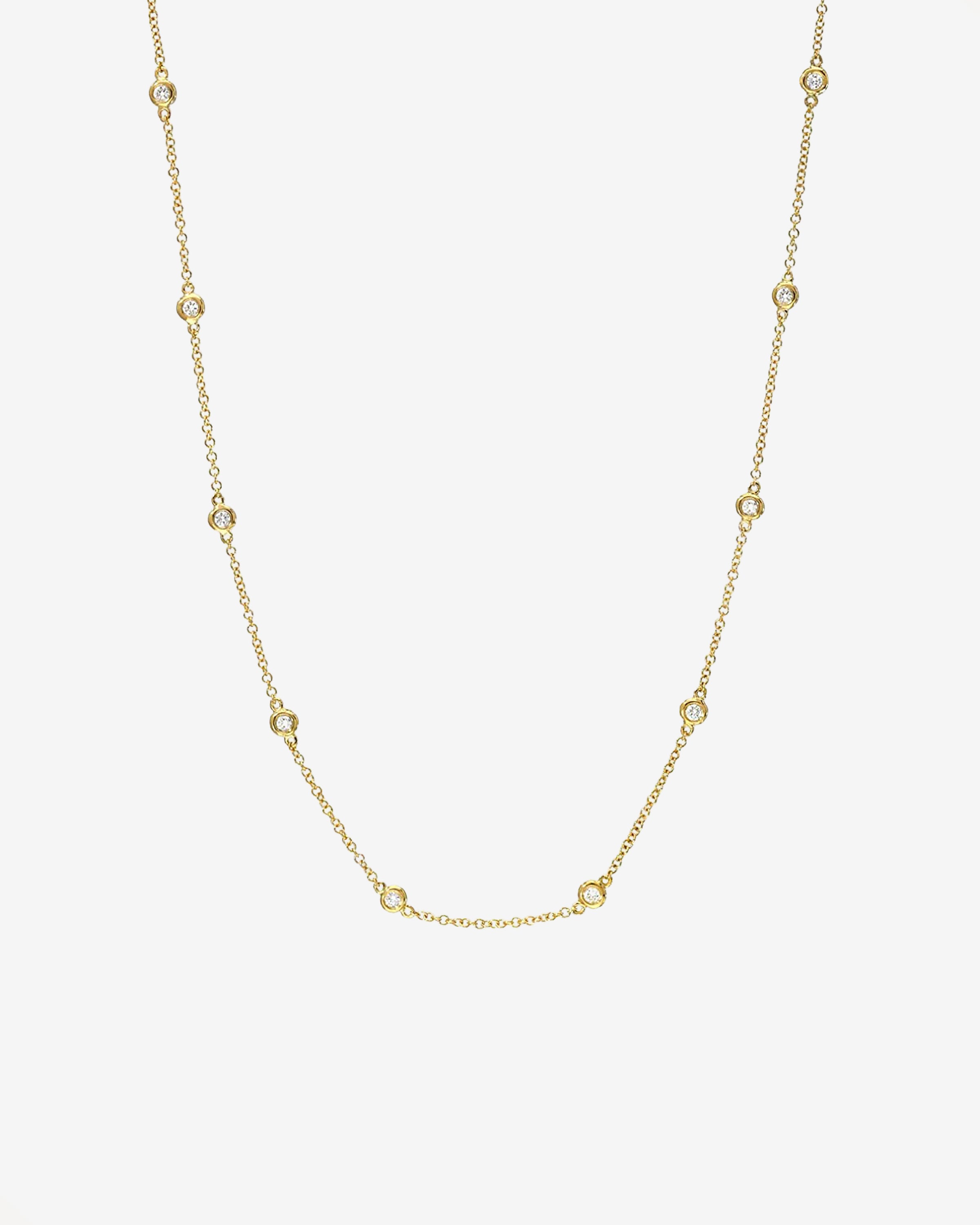 Diamond Station Necklace Chains Zoe Lev Jewelry