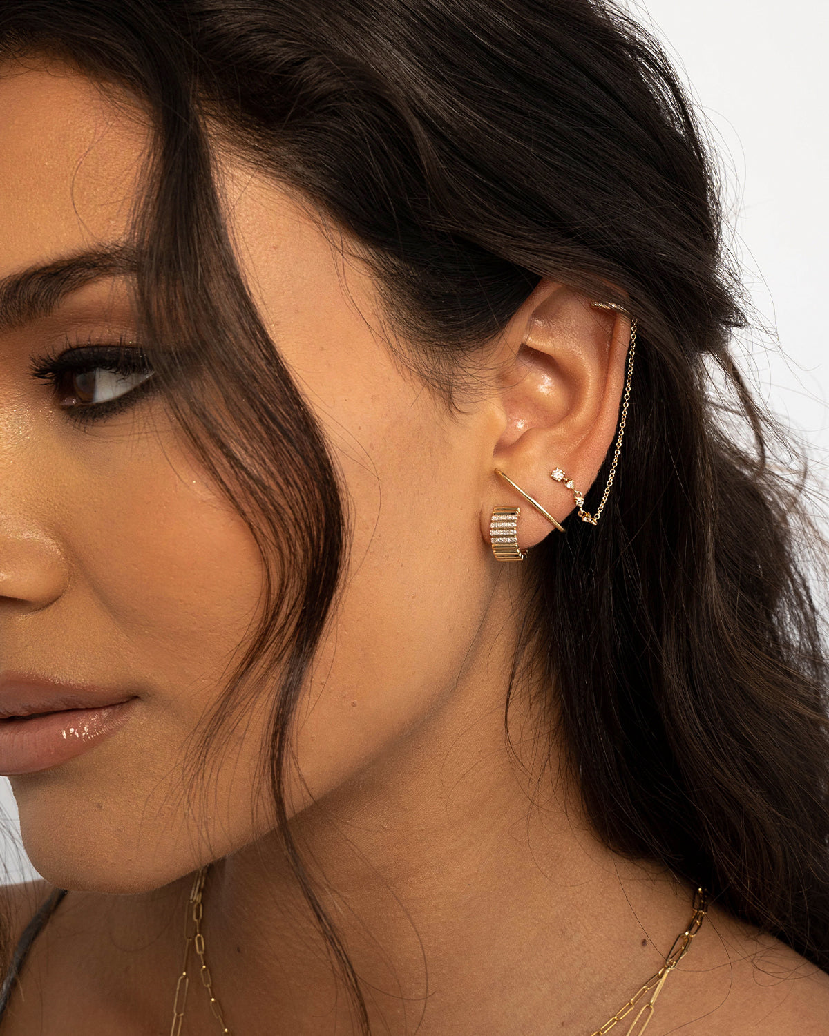 14k Gold Cartilage Stud Earrings