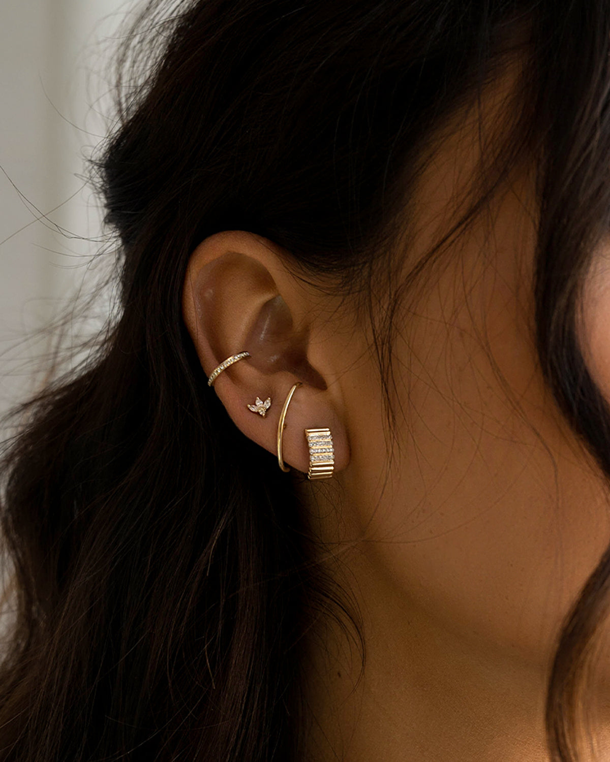 14k Gold Cartilage Stud Earrings