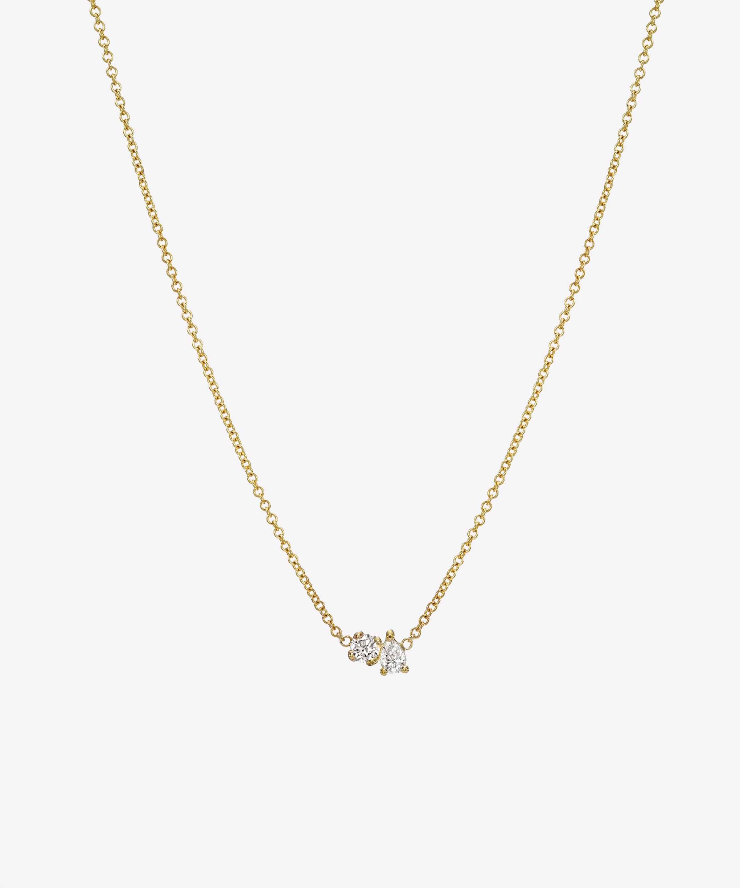 Diamond Toi et Moi Necklace Zoe Lev Jewelry