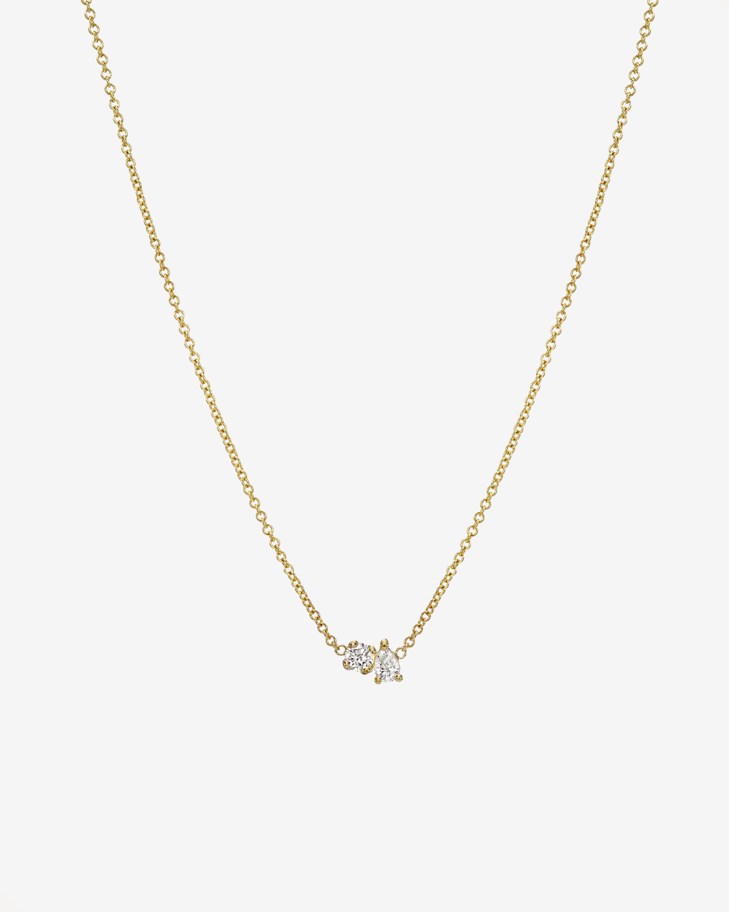 Diamond Toi et Moi Necklace Zoe Lev Jewelry