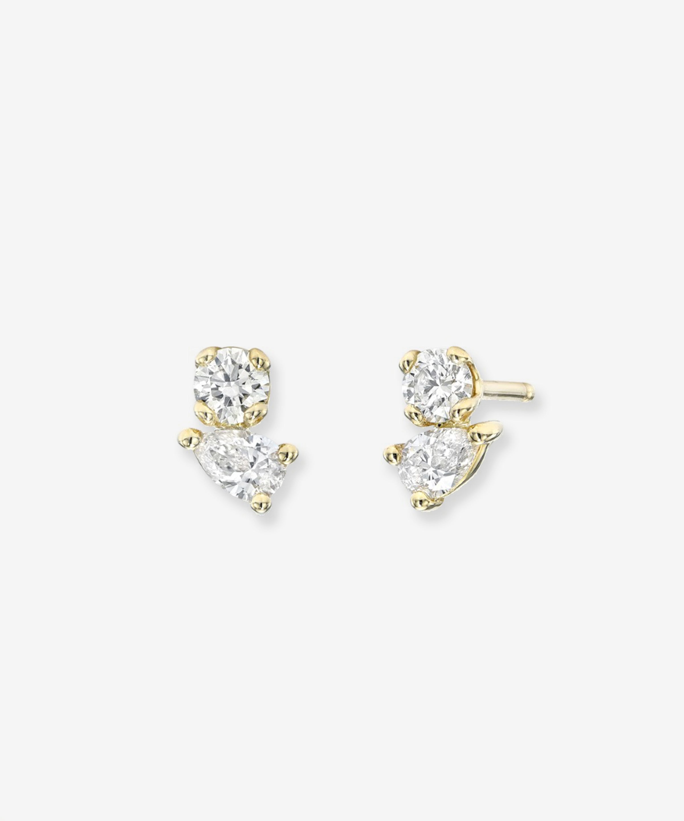 Diamond Toi et Moi Stud Earrings Studs Zoe Lev Jewelry