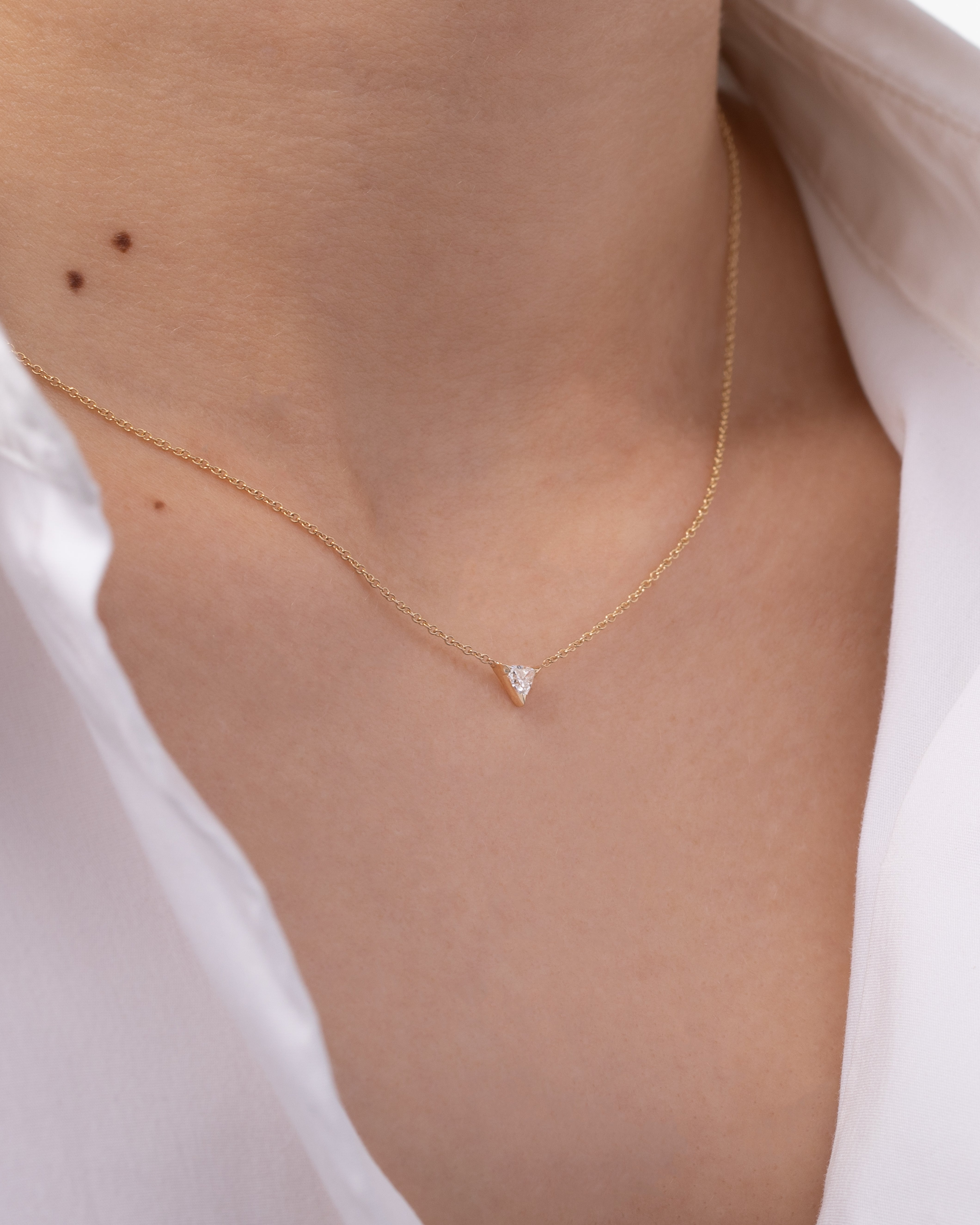 Diamond Trillion Necklace Zoe Lev Jewelry