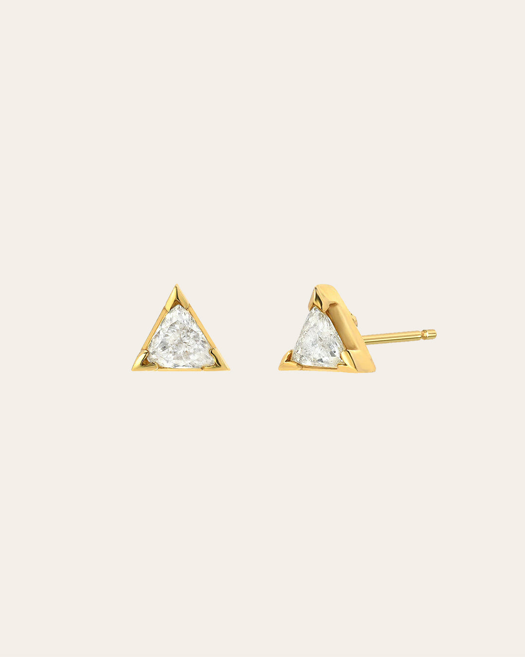14k Diamond Trillion Stud - Single SAMPLE SALE Zoe Lev Jewelry