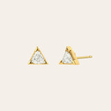 14k Diamond Trillion Stud - Single SAMPLE SALE Zoe Lev Jewelry