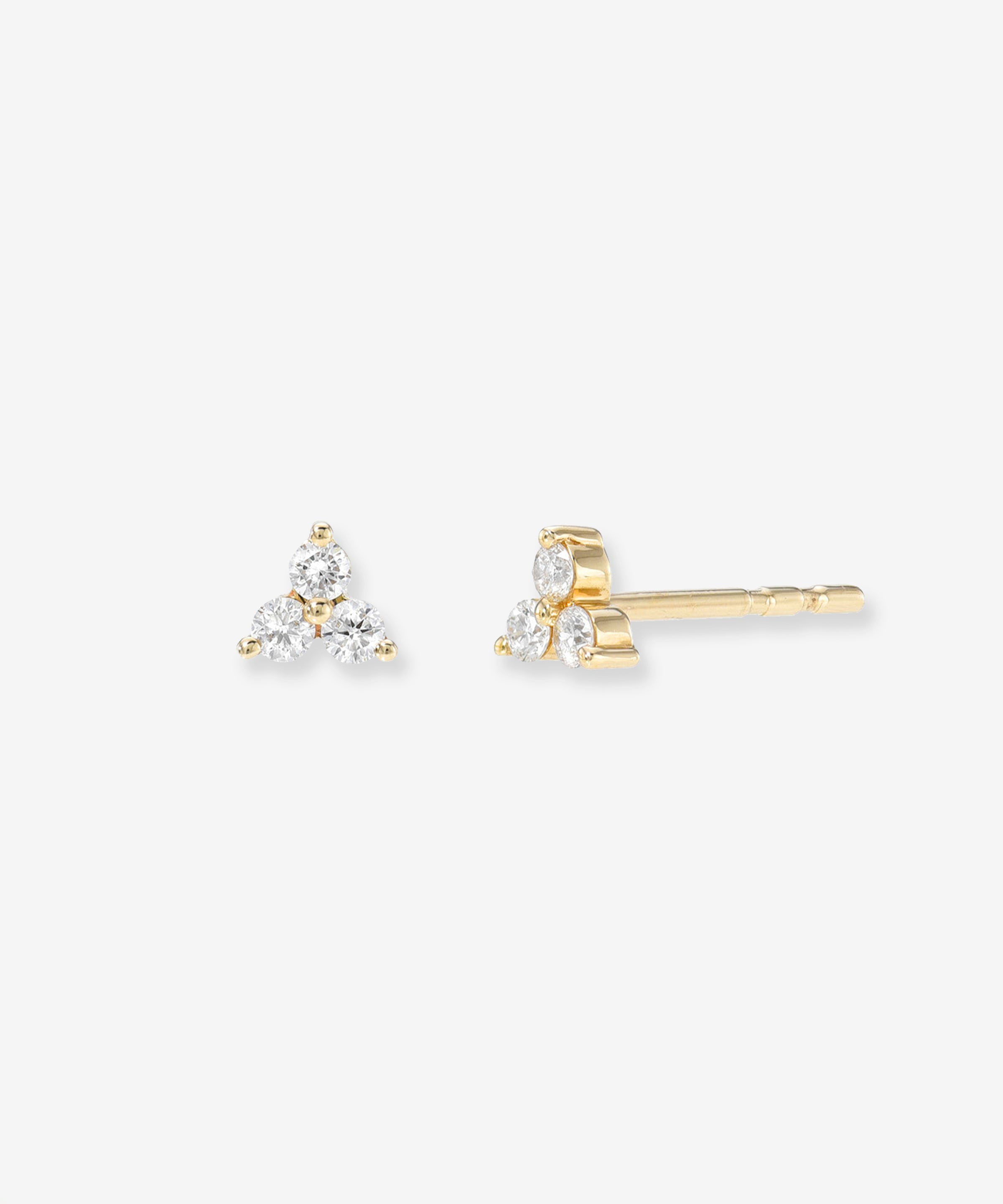 Diamond Trio Stud Earrings Zoe Lev Jewelry