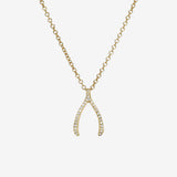 Diamond Wishbone Necklace Zoe Lev Jewelry