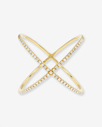 Diamond X Ring Zoe Lev Jewelry