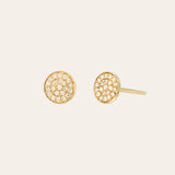 Pave Diamond Disc Stud Earring - Single