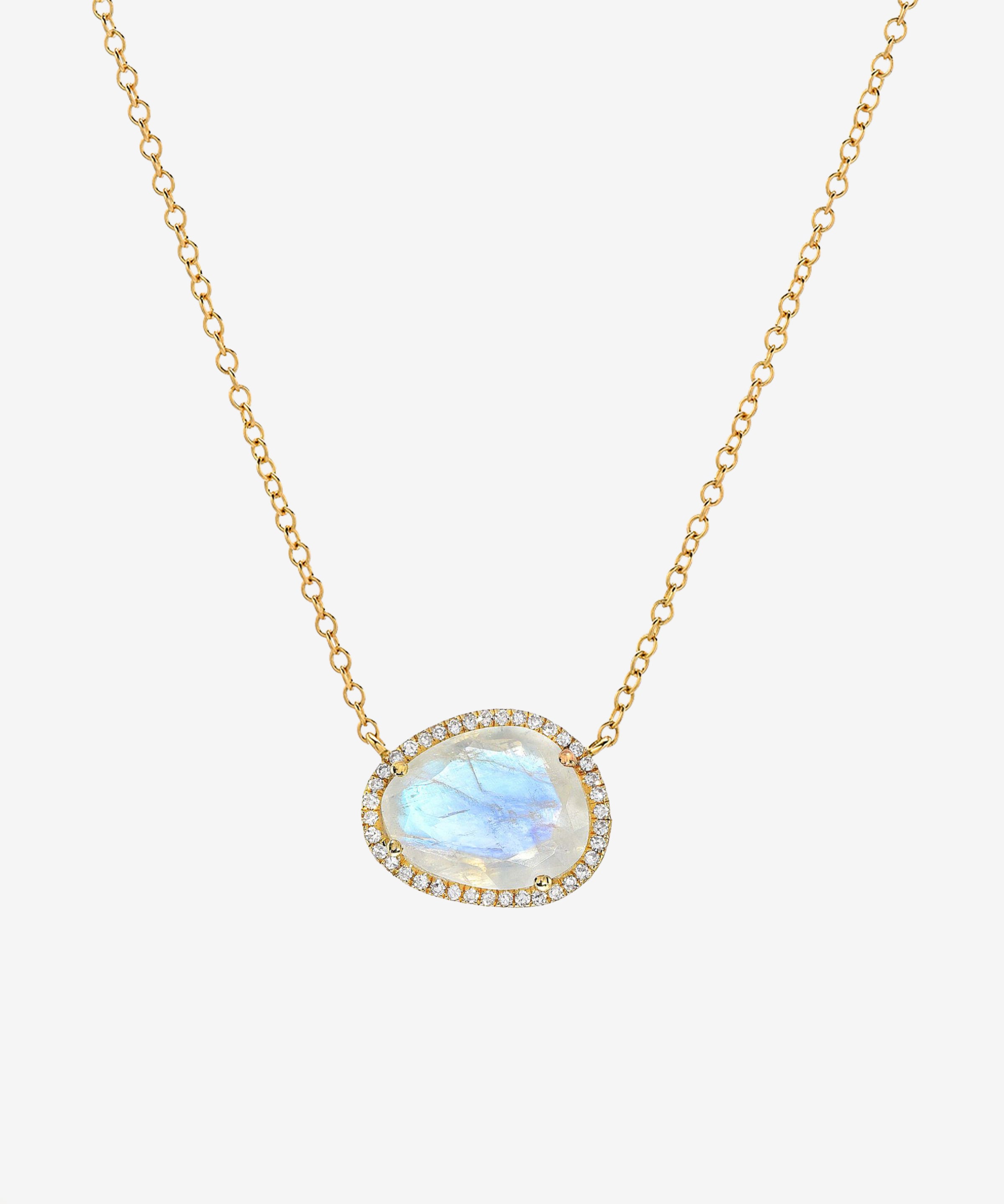 Diamond Moonstone Necklace Zoe Lev Jewelry