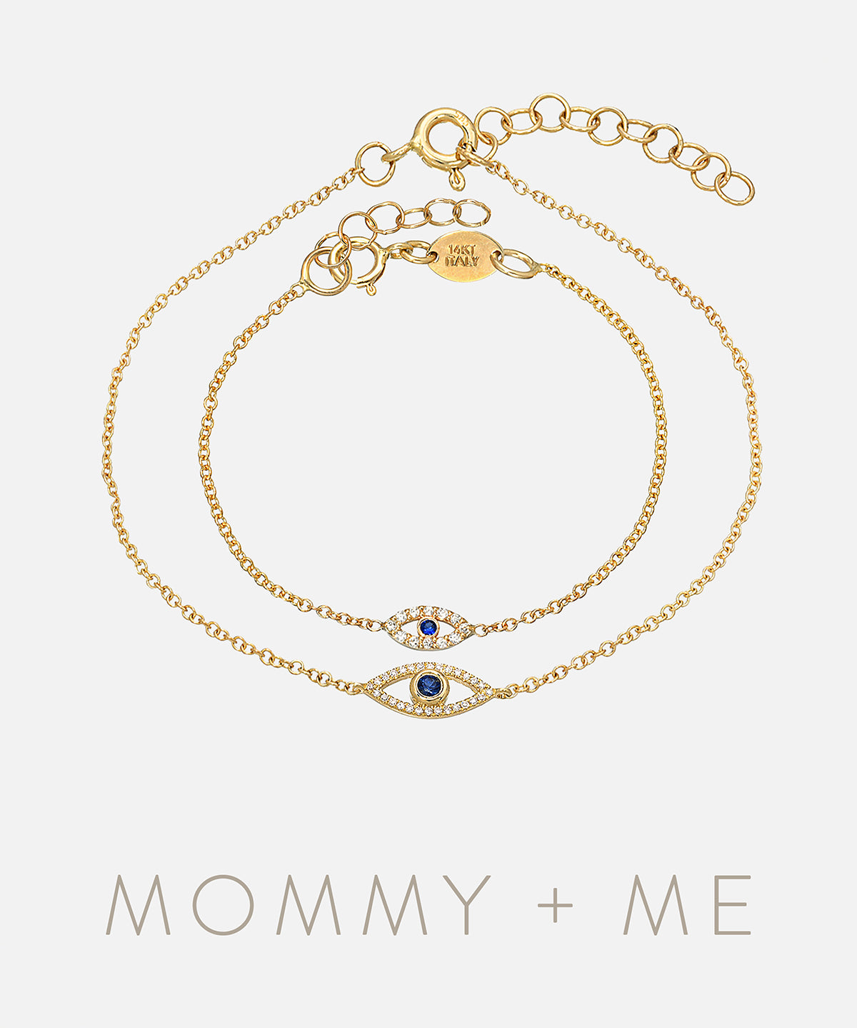 Diamond & Sapphire Evil Eye Bracelets - Mommy + Me Zoe Lev Jewelry