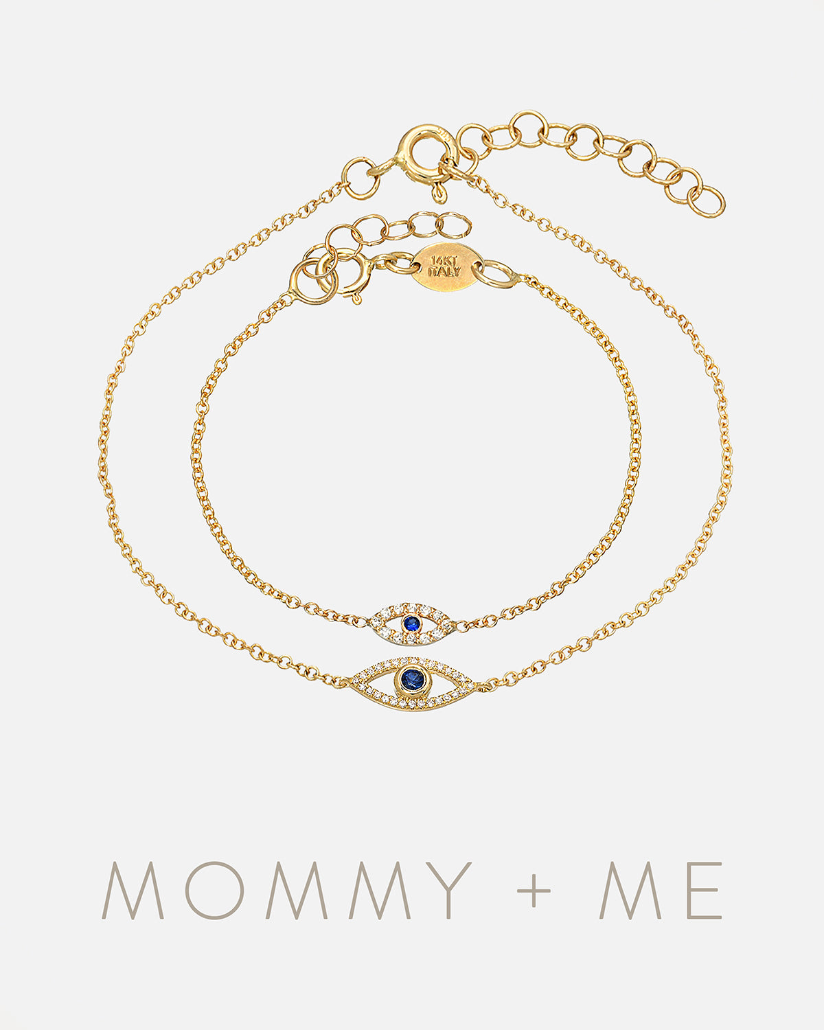 Diamond & Sapphire Evil Eye Bracelets - Mommy + Me Zoe Lev Jewelry