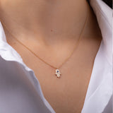 Diamond & Sapphire Hamsa Necklace Zoe Lev Jewelry