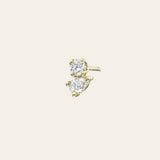Diamond Toi et Moi Stud Earrings Zoe Lev Jewelry 14k Yellow Gold Single