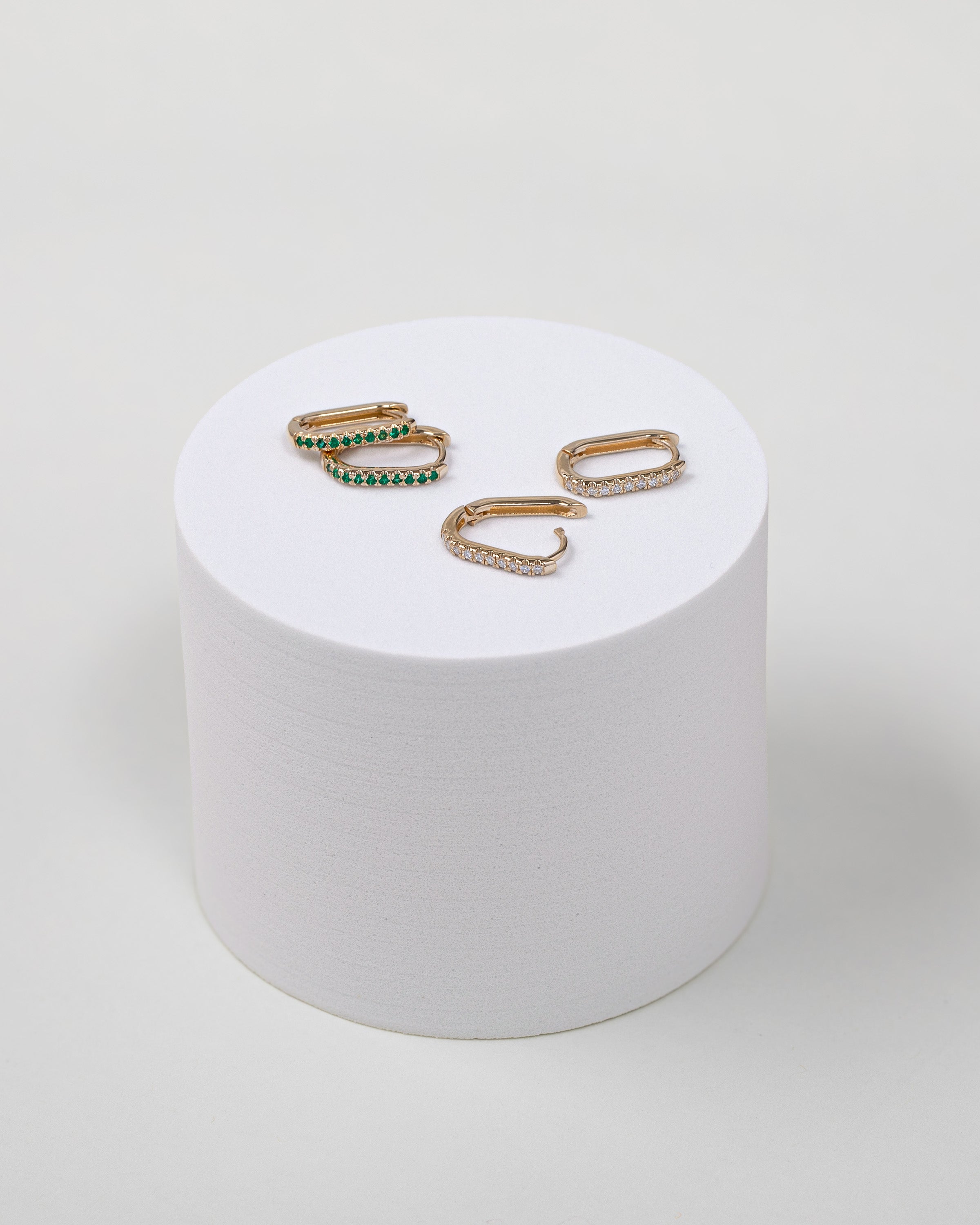 Diamond Oval Hoop Earrings Hoops & Huggies Zoe Lev Jewelry