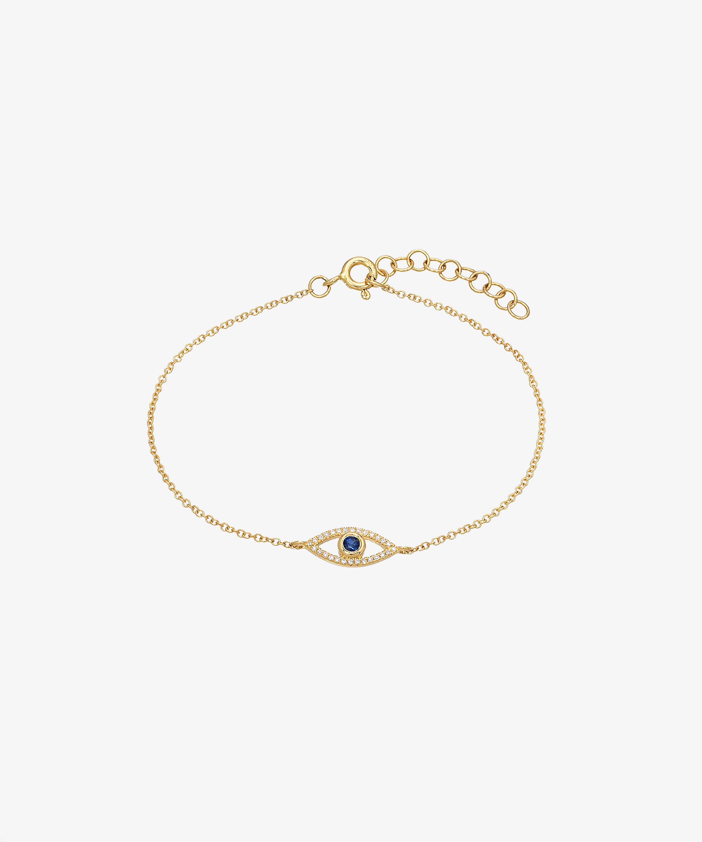 Diamond and Sapphire Evil Eye Bracelet Zoe Lev Jewelry