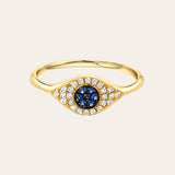 Diamond Evil Eye Ring - Size 6 SAMPLE SALE Zoe Lev Jewelry