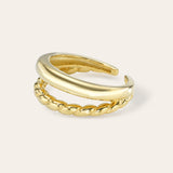 Dome and Twist Duo Ring Vermeil Zoe Lev Jewelry