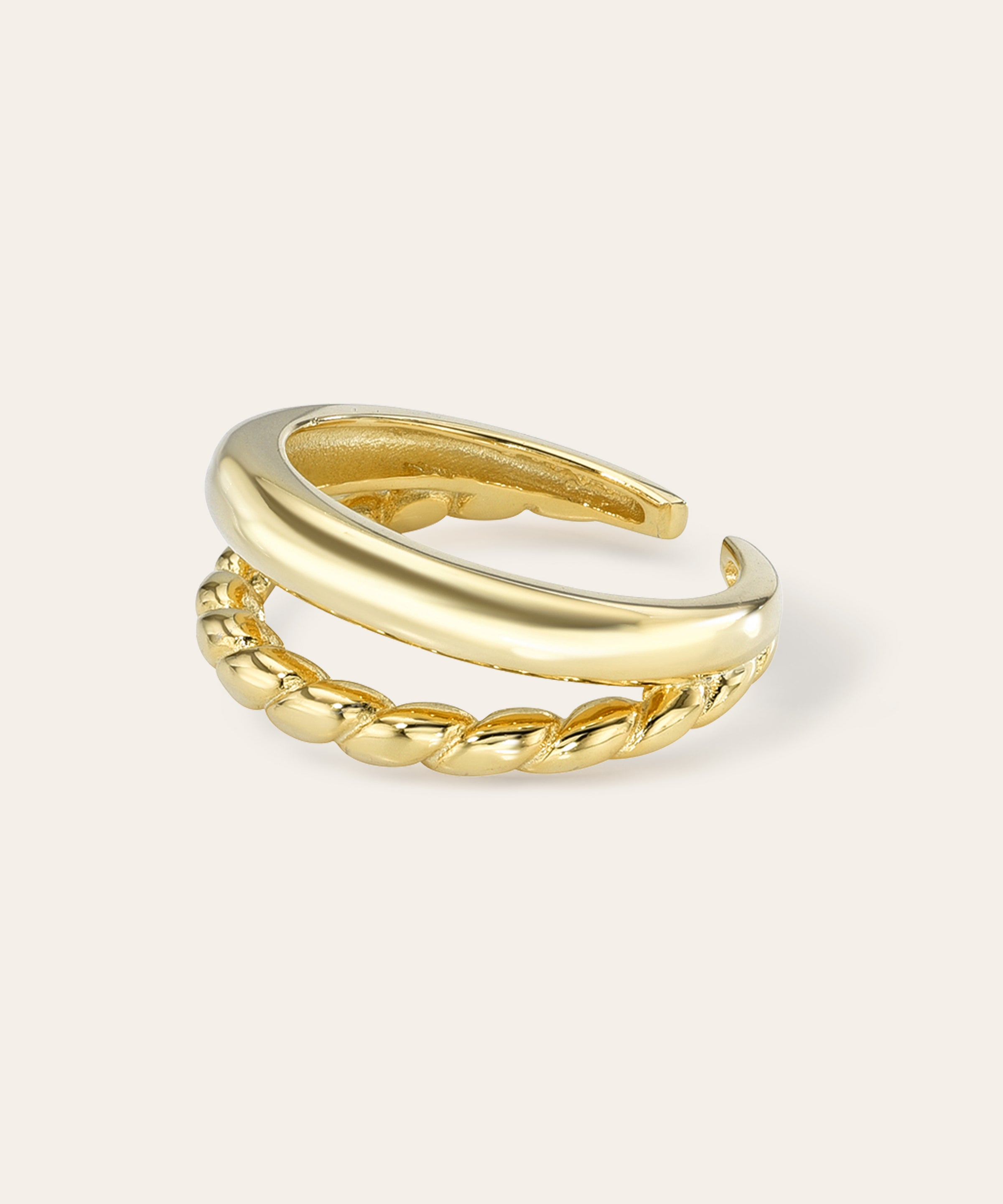 Dome and Twist Duo Ring Vermeil Zoe Lev Jewelry