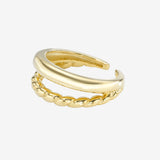 Dome and Twist Duo Ring Vermeil Zoe Lev Jewelry