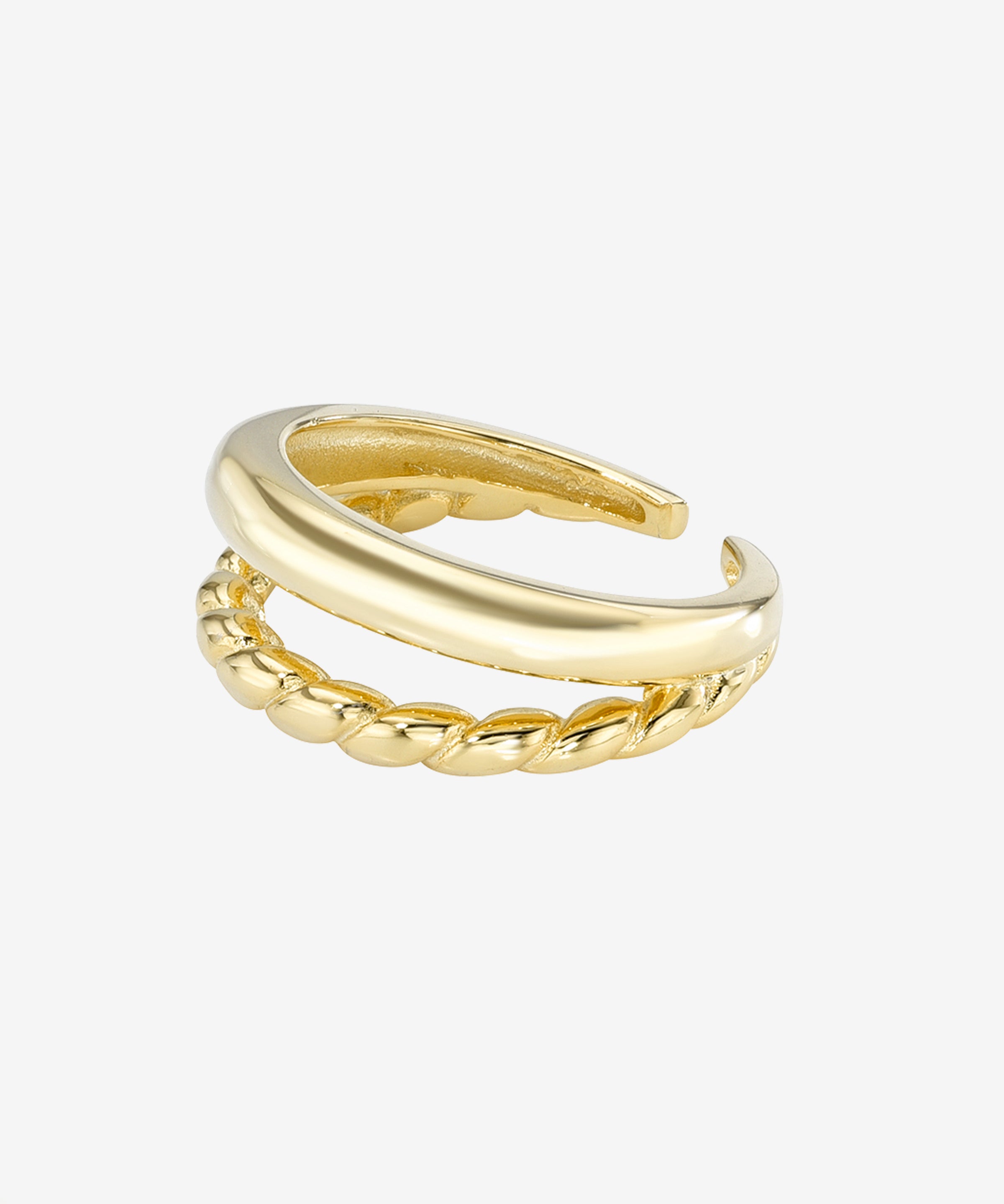 Dome and Twist Duo Ring Vermeil Zoe Lev Jewelry