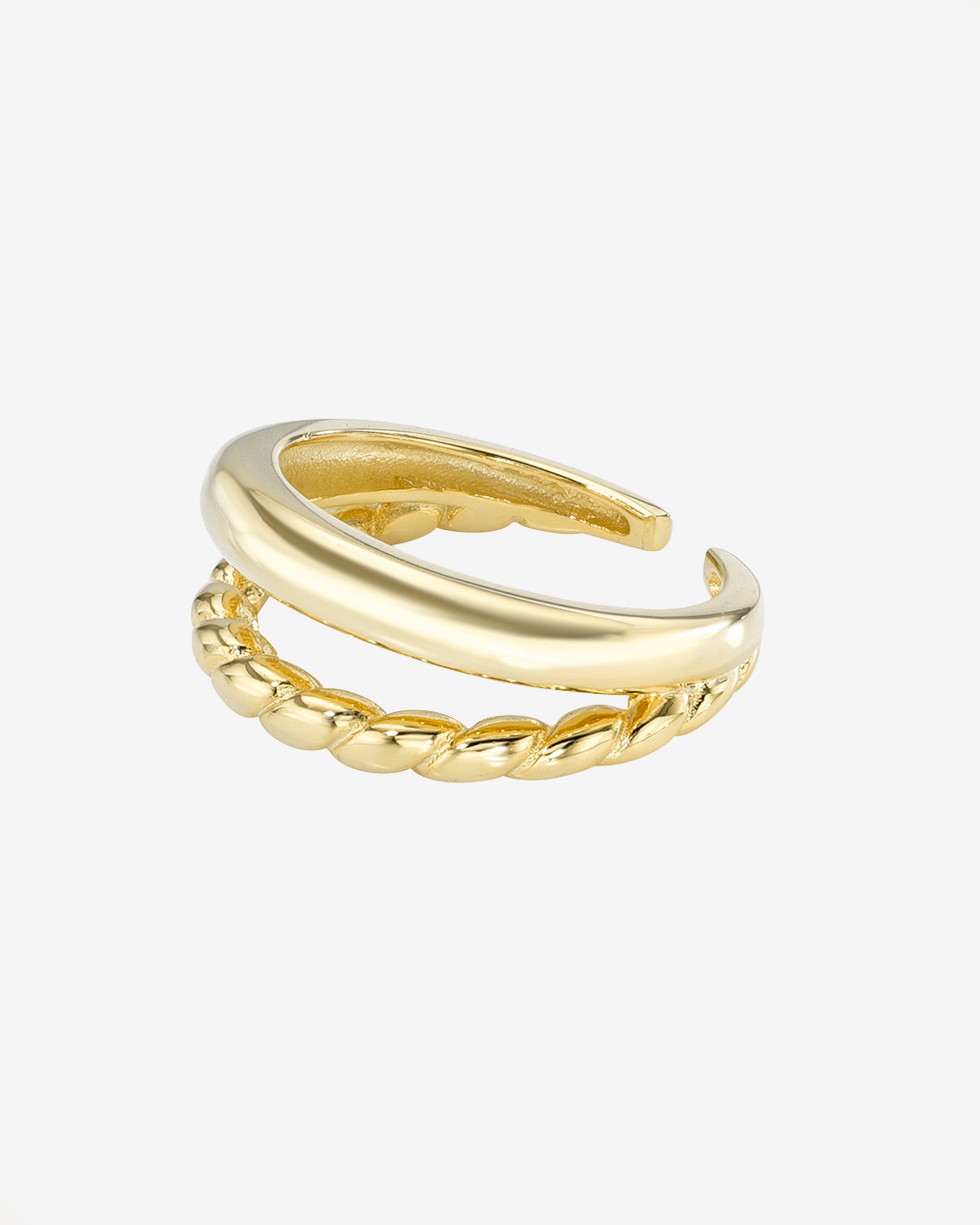 Dome and Twist Duo Ring Vermeil Zoe Lev Jewelry