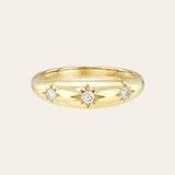Domed Starburst Ring Zoe Lev Jewelry