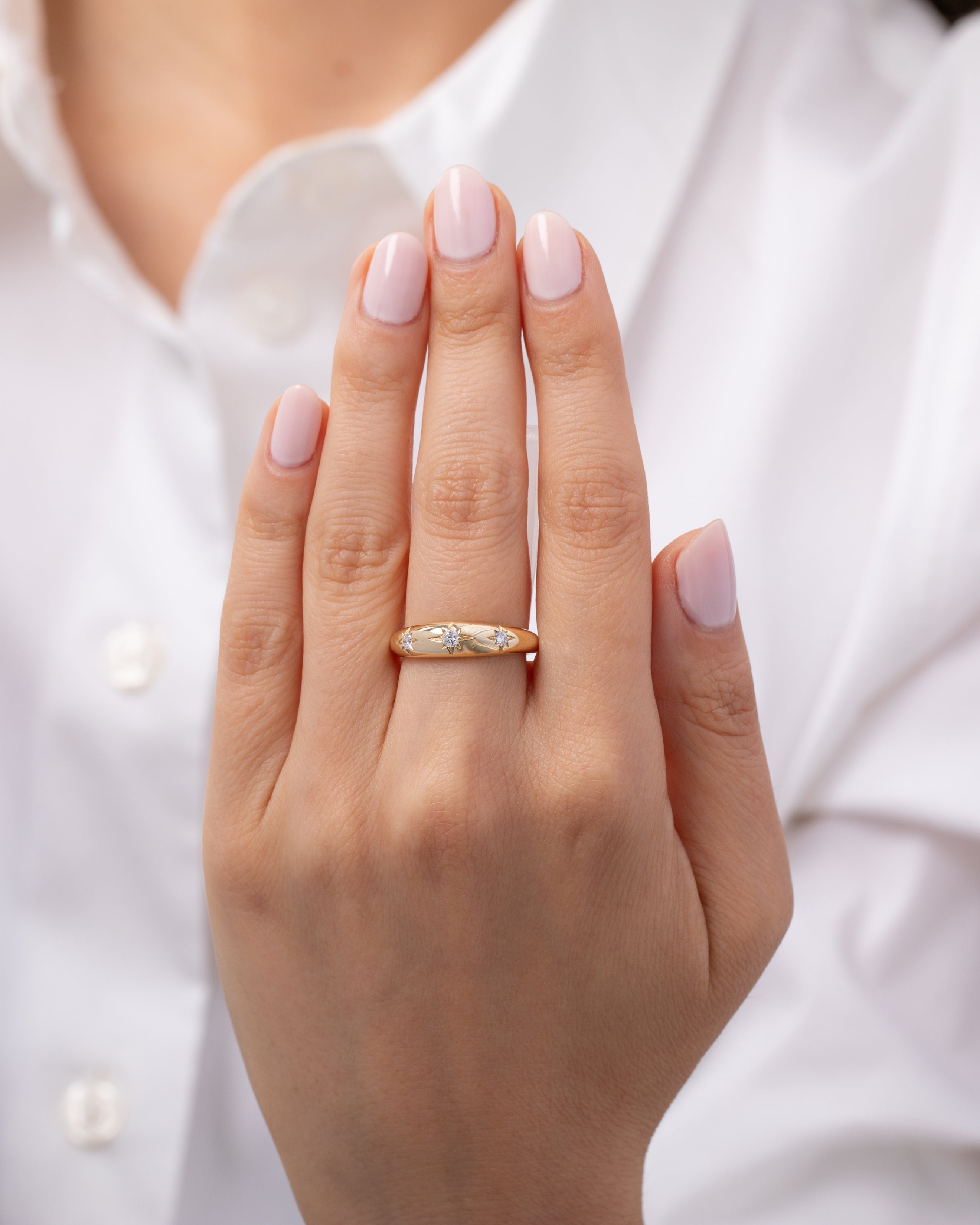 Domed Starburst Ring Zoe Lev Jewelry