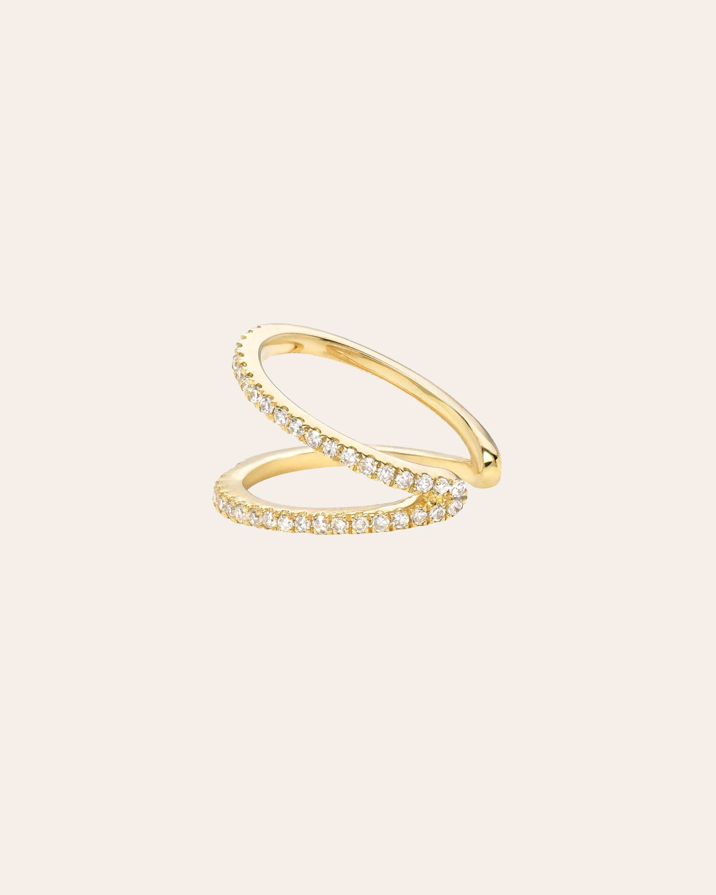 Double Diamond Ear Cuff Zoe Lev Jewelry