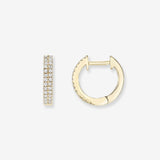 Double Diamond Huggie Earrings Hoops & Huggies Zoe Lev Jewelry