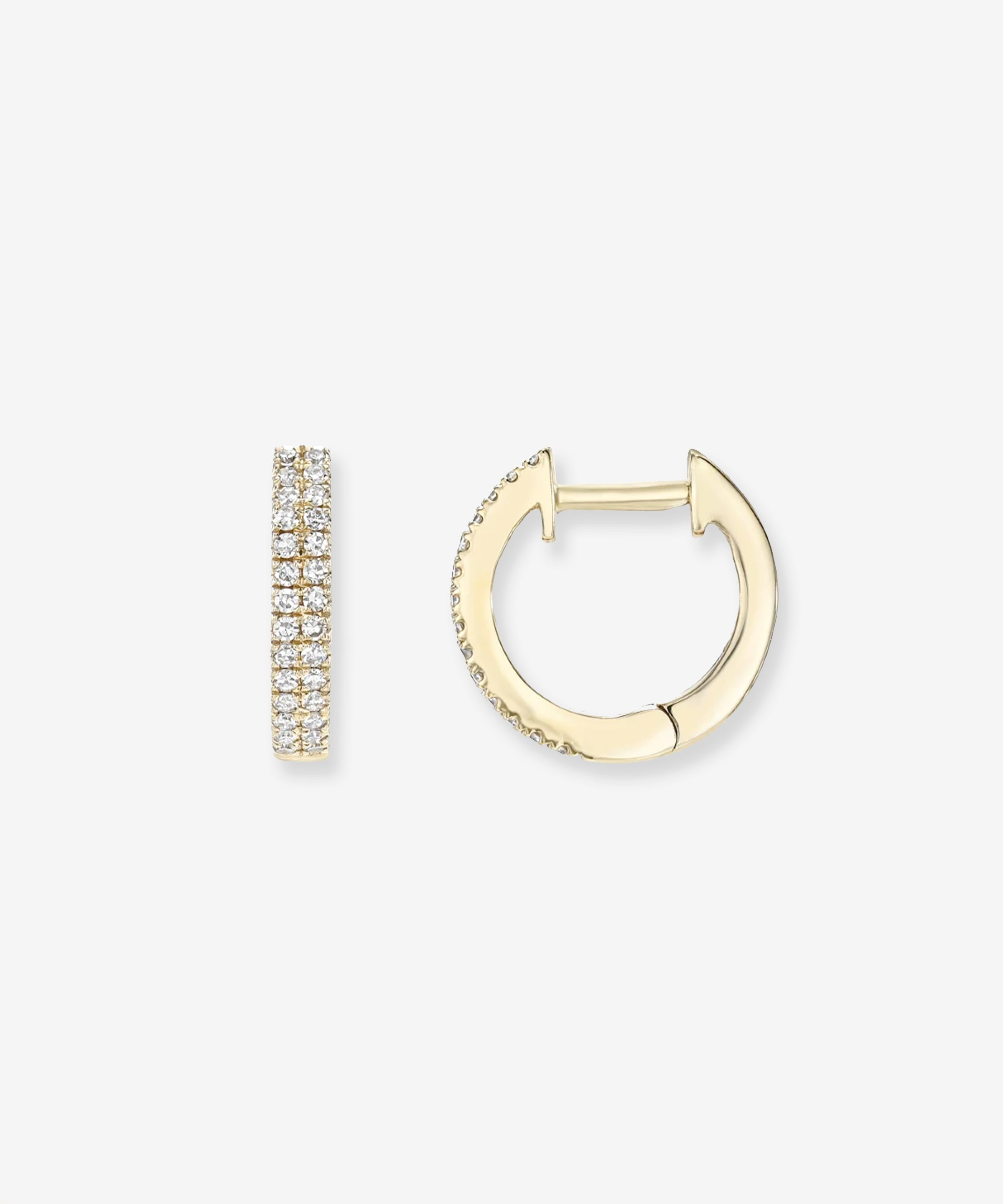 Double Diamond Huggie Earrings Hoops & Huggies Zoe Lev Jewelry