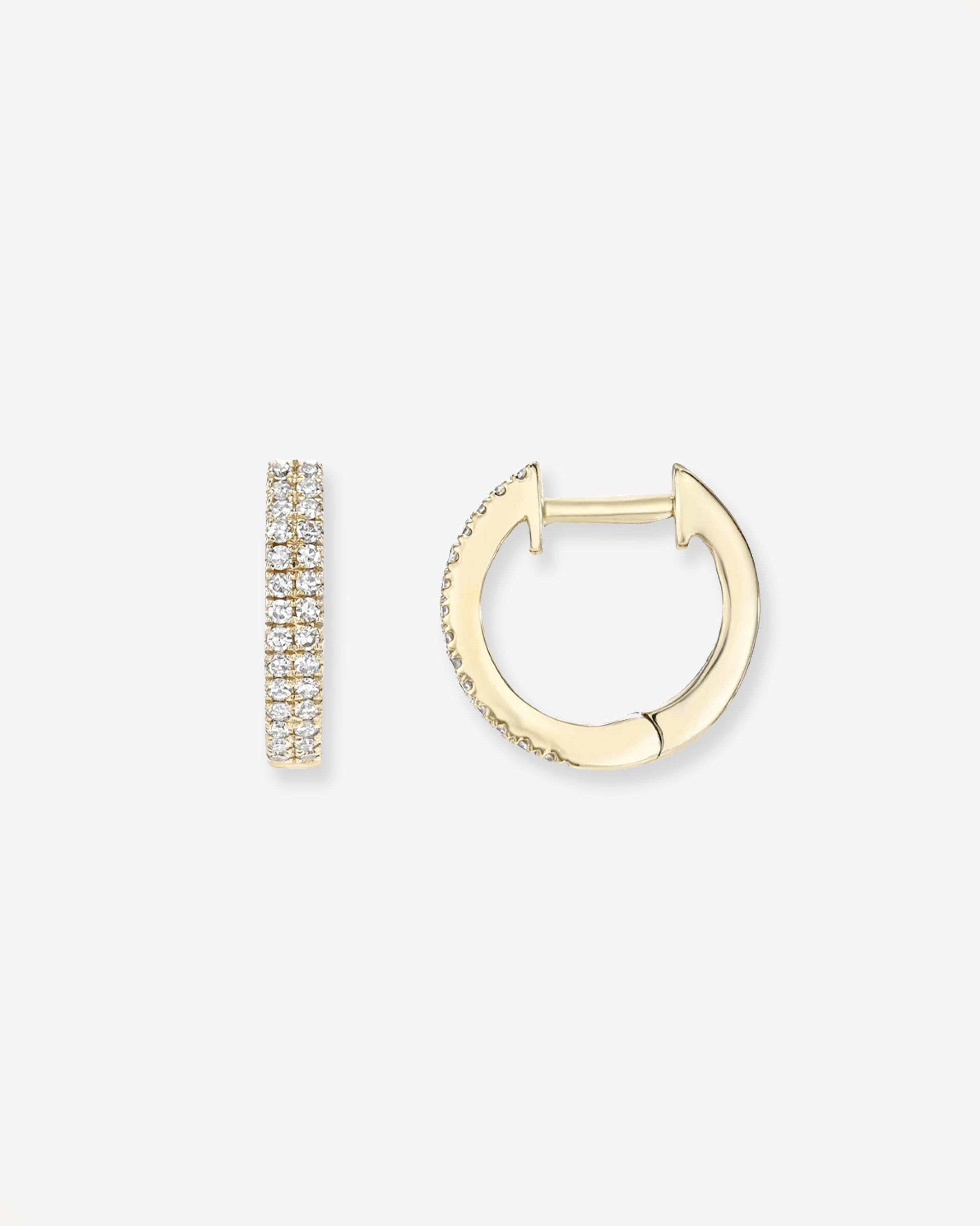 Double Diamond Huggie Earrings Hoops & Huggies Zoe Lev Jewelry