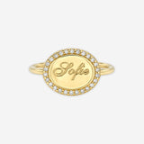 Diamond Framed Oval East-West Ring