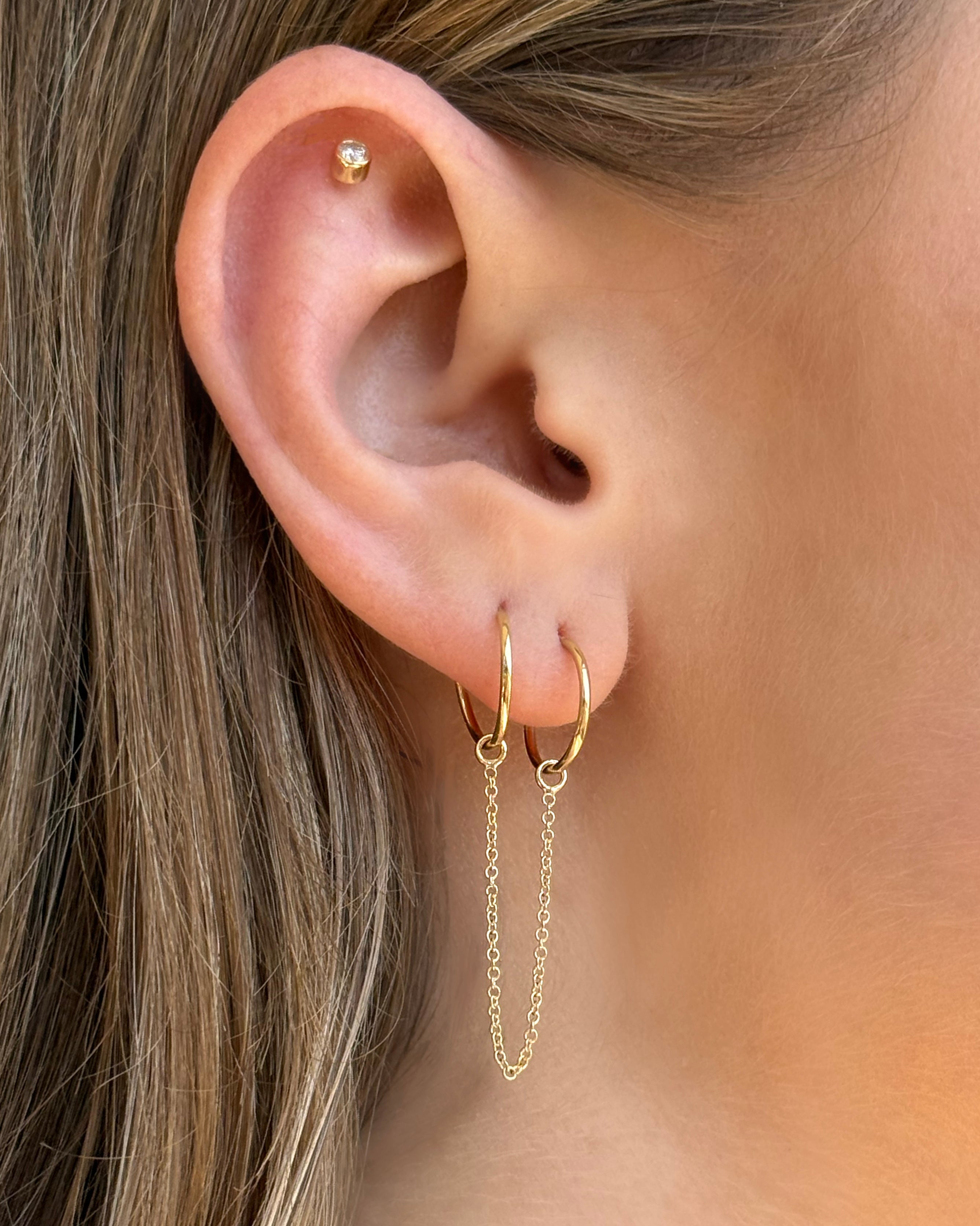 14k Gold Ear Chain Accessories Zoe Lev Jewelry