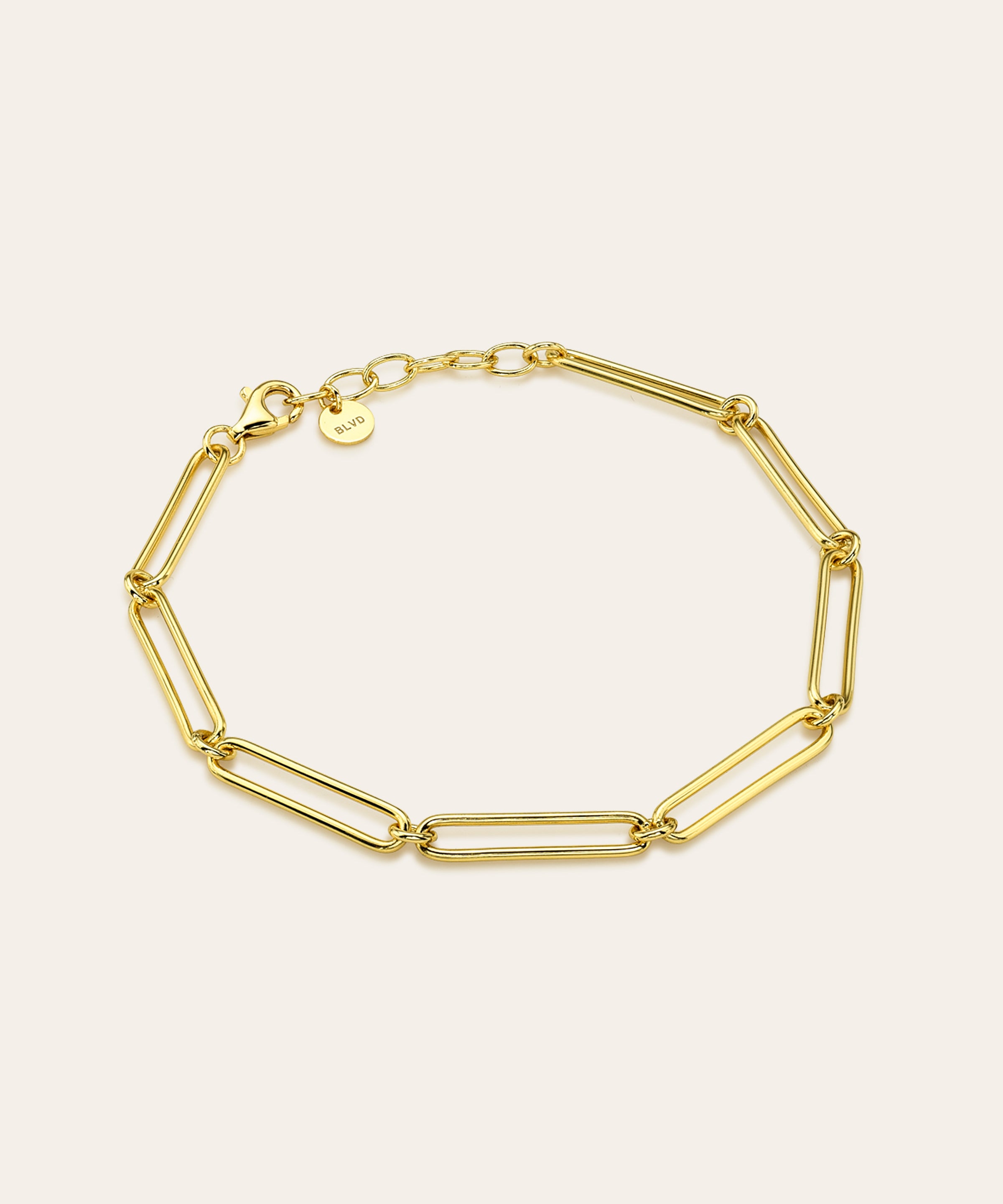 Elongated Paper Clip Chain Bracelet Vermeil Zoe Lev Jewelry