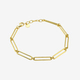 Elongated Paper Clip Chain Bracelet Vermeil Zoe Lev Jewelry