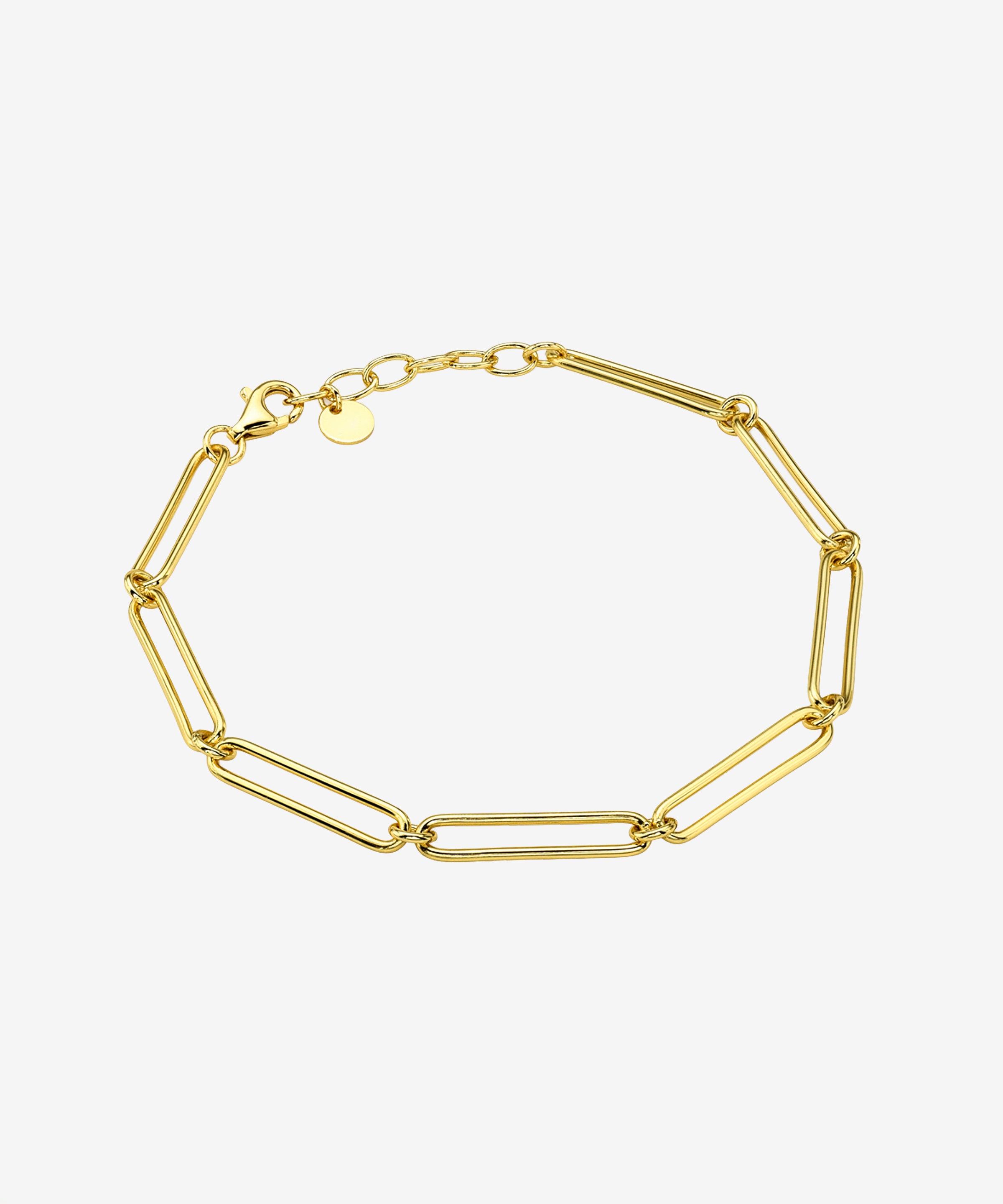 Elongated Paper Clip Chain Bracelet Vermeil Zoe Lev Jewelry